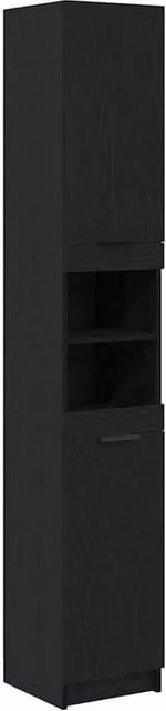 Berkfield Home Black Oak Bathroom Cabinet, W/D/H: 32 x 34 x 188.5 cm – 1
