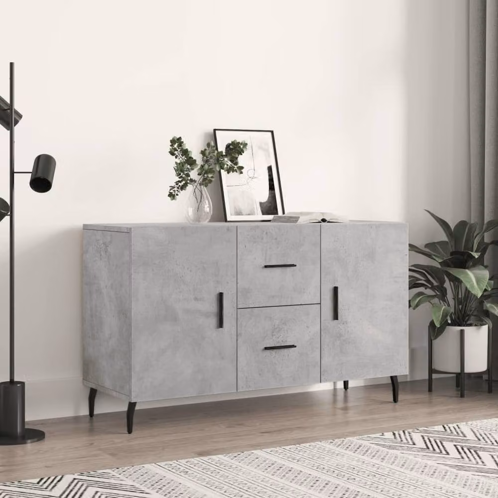 Berkfield Home Modern Sideboard in Concrete Grey, W/D/H: 100 x 36 x 60 cm – 2