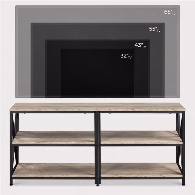 Yaheetech Industrial 3 Layered Grey TV Stand Console Table