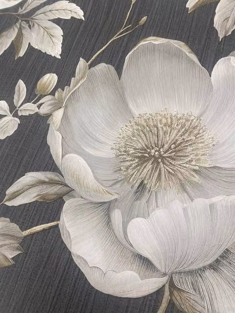 Muriva Alethia Black Floral Botanical Wallpaper Roll – 4
