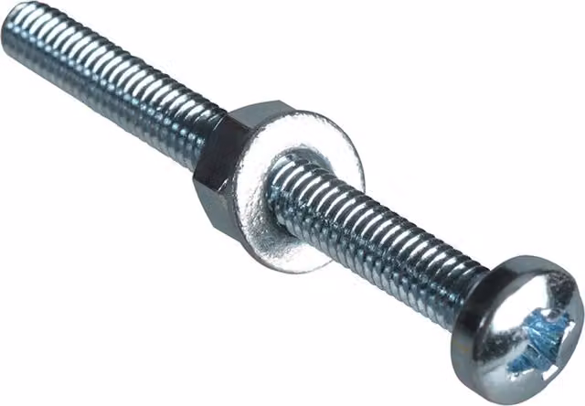 Forgefix Machine Screw Pozi Compatible Pan Head Zp M4 x 40mm Grey