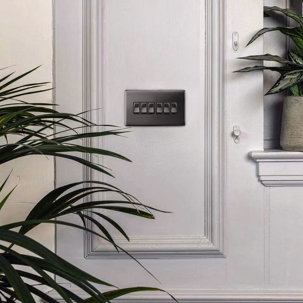 SPETLEK 6 Gang 2 Way On/Off Wall Light Switch, Black, W: 52 cm, H: 1000 cm – 3