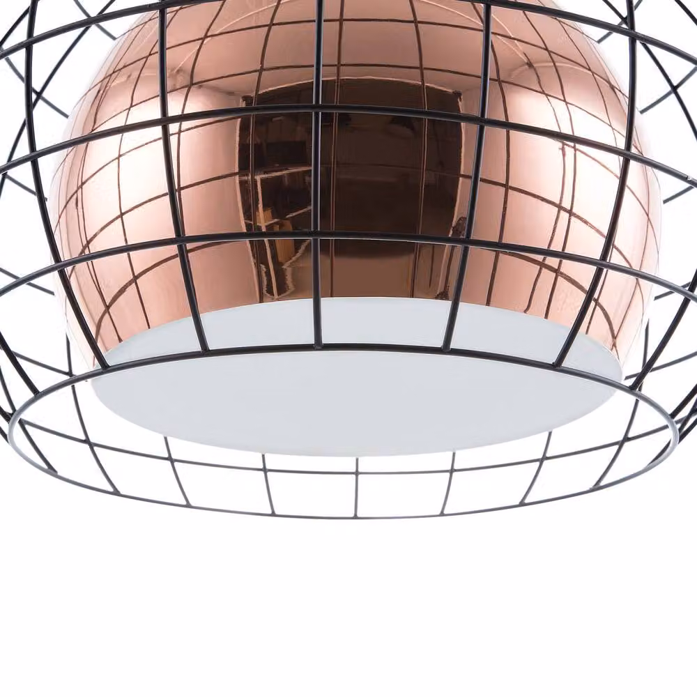 Wyld and Coco Industrial Copper and Black Suspended LED Pendant Light – 3