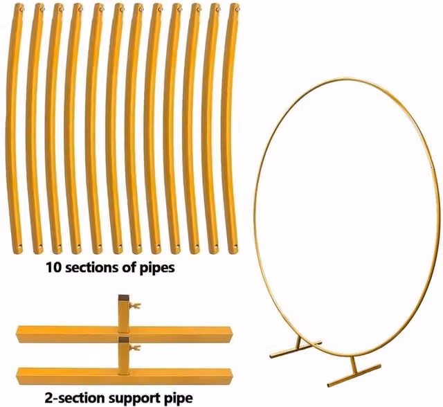Kelvenix Gold Round Hoop Balloon Arch Frame for Weddings, Diameter: 200 cm