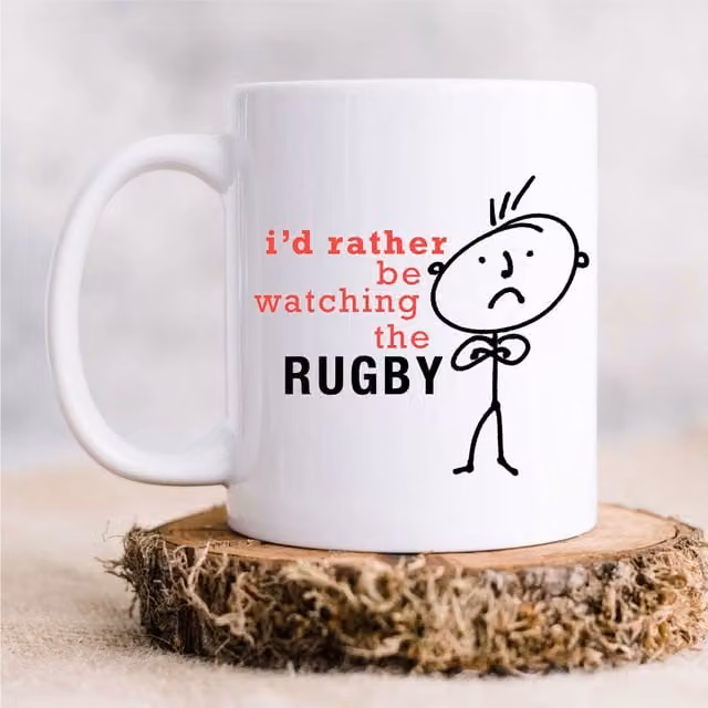 60 Second Makeover Limited I'd Rather Be Watching the Rugby White Ceramic Mug