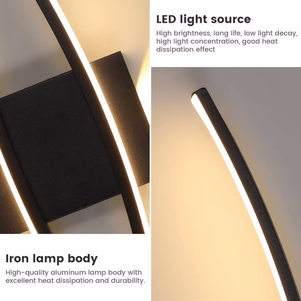 Goeco Modern LED Indoor Up and Down Wall Light, 27W, 3000K Warm White, Black, Length: 89 cm – 2