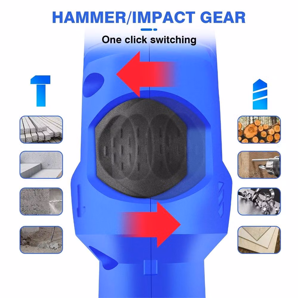 Nordara 3000W Heavy Duty Corded Mains Impact Drill with Bits in Blue – 3