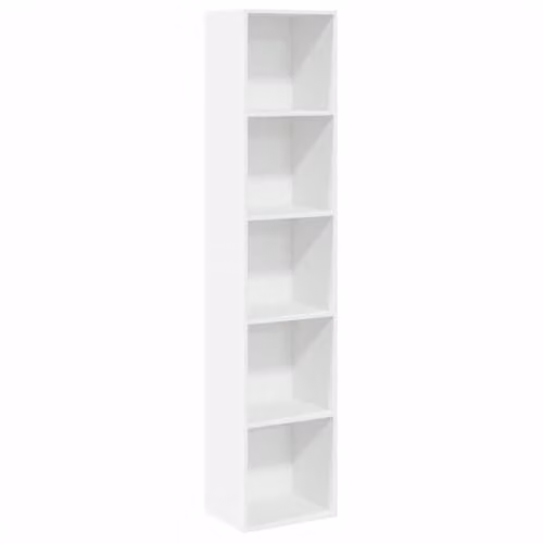 vidaXL Modern White MDF Bookcase with Back Panel, W/D/H: 40 x 30 x 189 cm