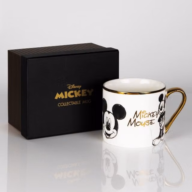 Disney Classic Collectable Mickey Mug in Beige, Black, Gold and White – 1