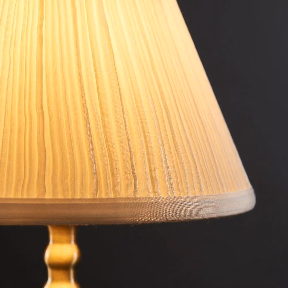 ValueLights Sienna Pair of Gold and Brass Dimmable Touch Table Lamps with Beige Fabric Shades – 4