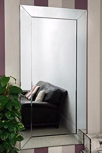 MirrorOutlet Horsley Modern Full Length Glass Wall Mirror, Silver, H 174 x W 84 cm – 2
