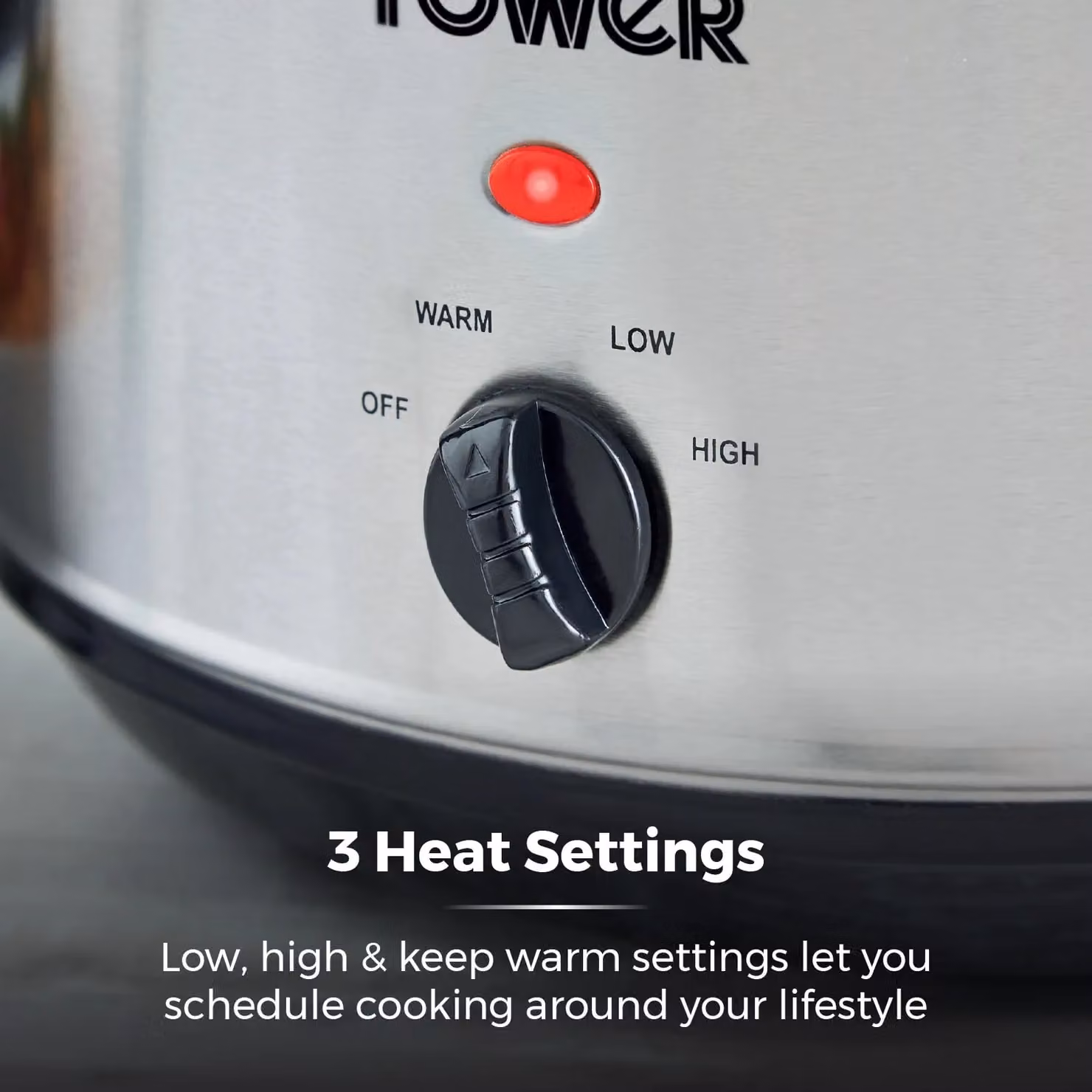 Tower 3.5L Slow Cooker in Silver Stainless Steel with Keep Warm Function and Dishwasher Safe Parts – 5