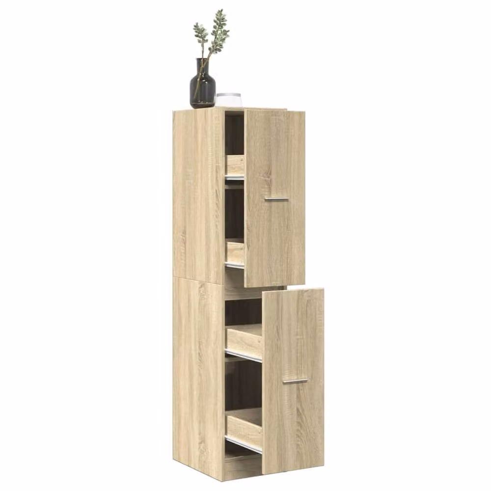 Berkfield Home Elegant Apothecary Cabinet in Sonoma Oak and Beige, W/D/H: 30 x 41 x 144.5 cm – 2