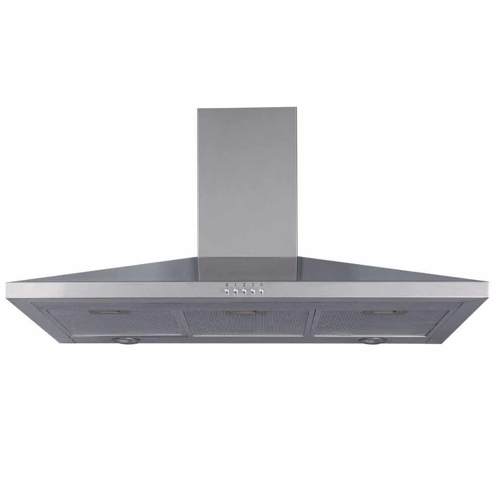SIA Silver Stainless Steel Wall Mounted Chimney Cooker Hood with Activated Carbon Filter, W: 90 cm – 1