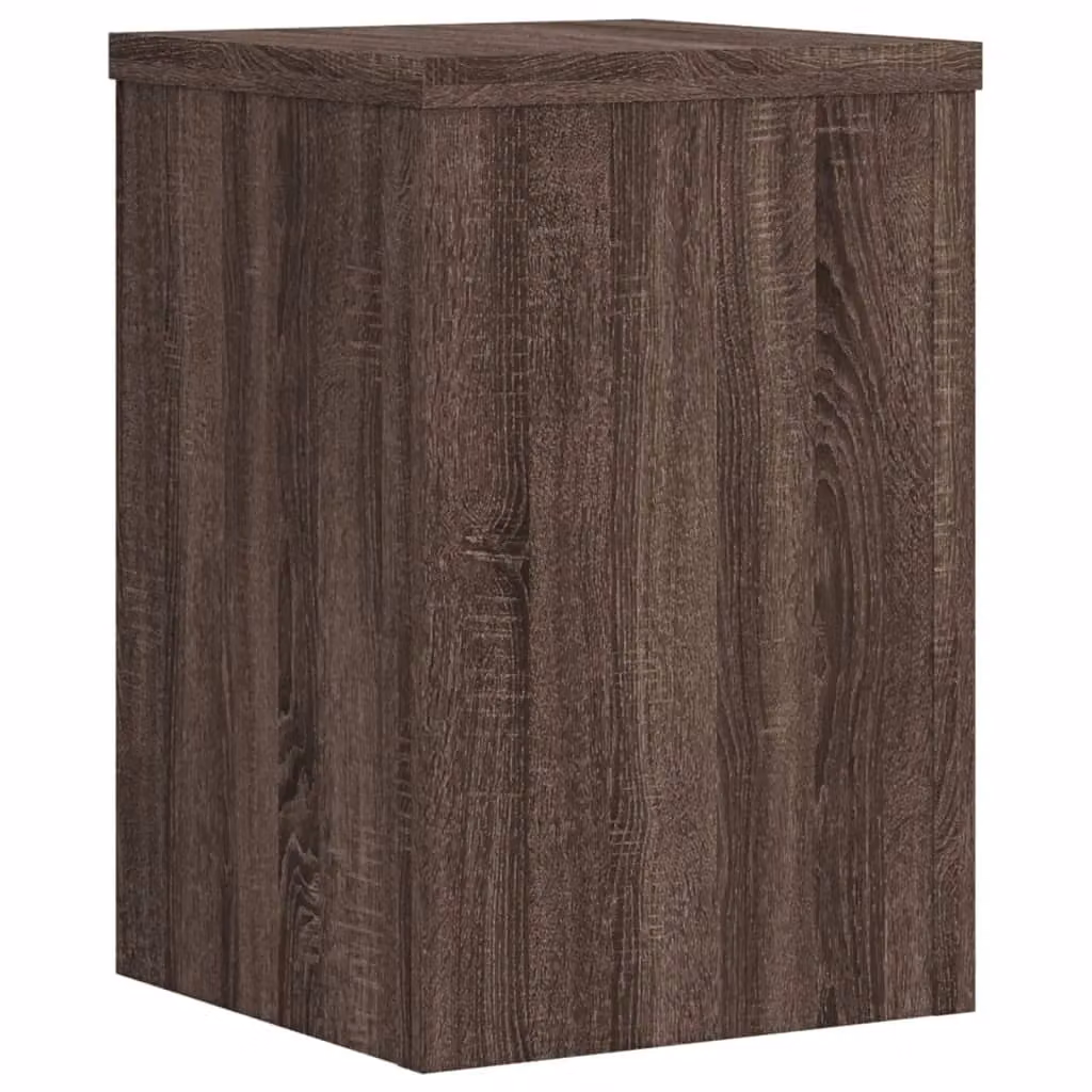 Berkfield Home Set of 2 Modern Square Plant Stands in Brown Oak, W/D/H: 20 x 20 x 30 cm – 4