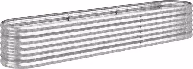 Berkfield Home Garden Silver Powder-coated Steel Raised Bed, W/D/H: 224 x 40 x 36 cm – 1