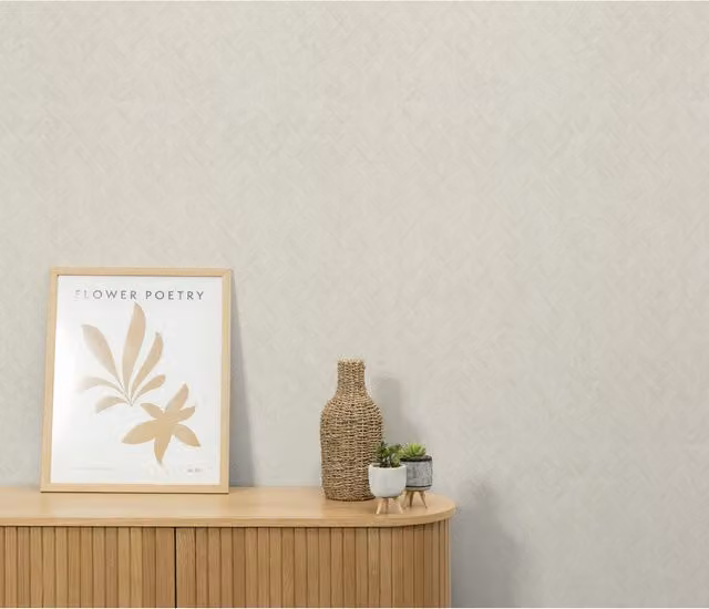 Erismann Silent Weave Plain Modern Non-Woven Vinyl Wallpaper in Grey and Beige