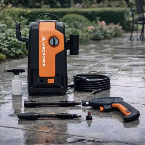 Yard Force EW U11E Electric Pressure Washer, 1600W, 120 Bar, 400L/h Flow Rate, Orange and Black – 4