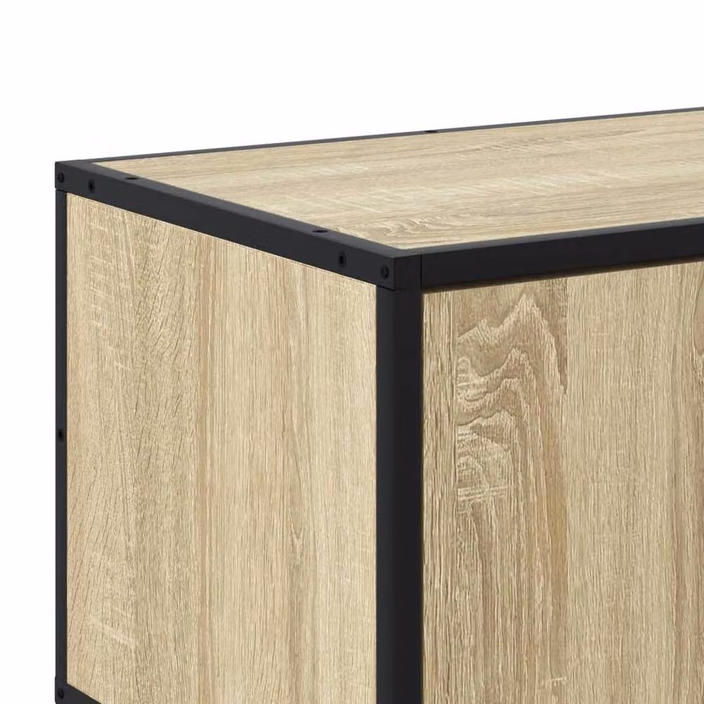 Berkfield Home TV Cabinet in Sonoma Oak and Beige, W/D/H: 180 x 35 x 41 cm – 4
