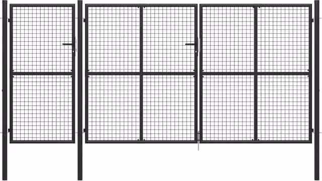 Berkfield Home Steel Wire Mesh Garden Gate in Anthracite, W: 400 cm, H: 150 cm