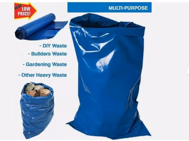 MantraRaj Heavy Duty Blue Rubble Sacks Plastic Bin Bags