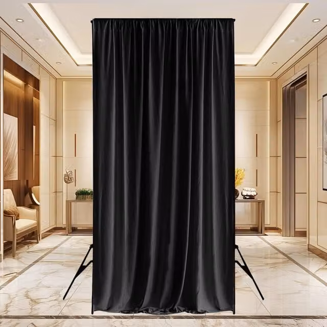 Trimming Shop Blackout Spandex Backdrop Curtain, Black, W: 400 cm