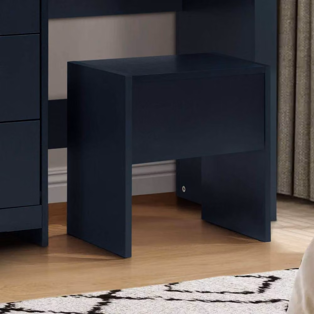 Birlea Highgate Navy Blue and Oak Dressing Table with Stool and Mirror – 2