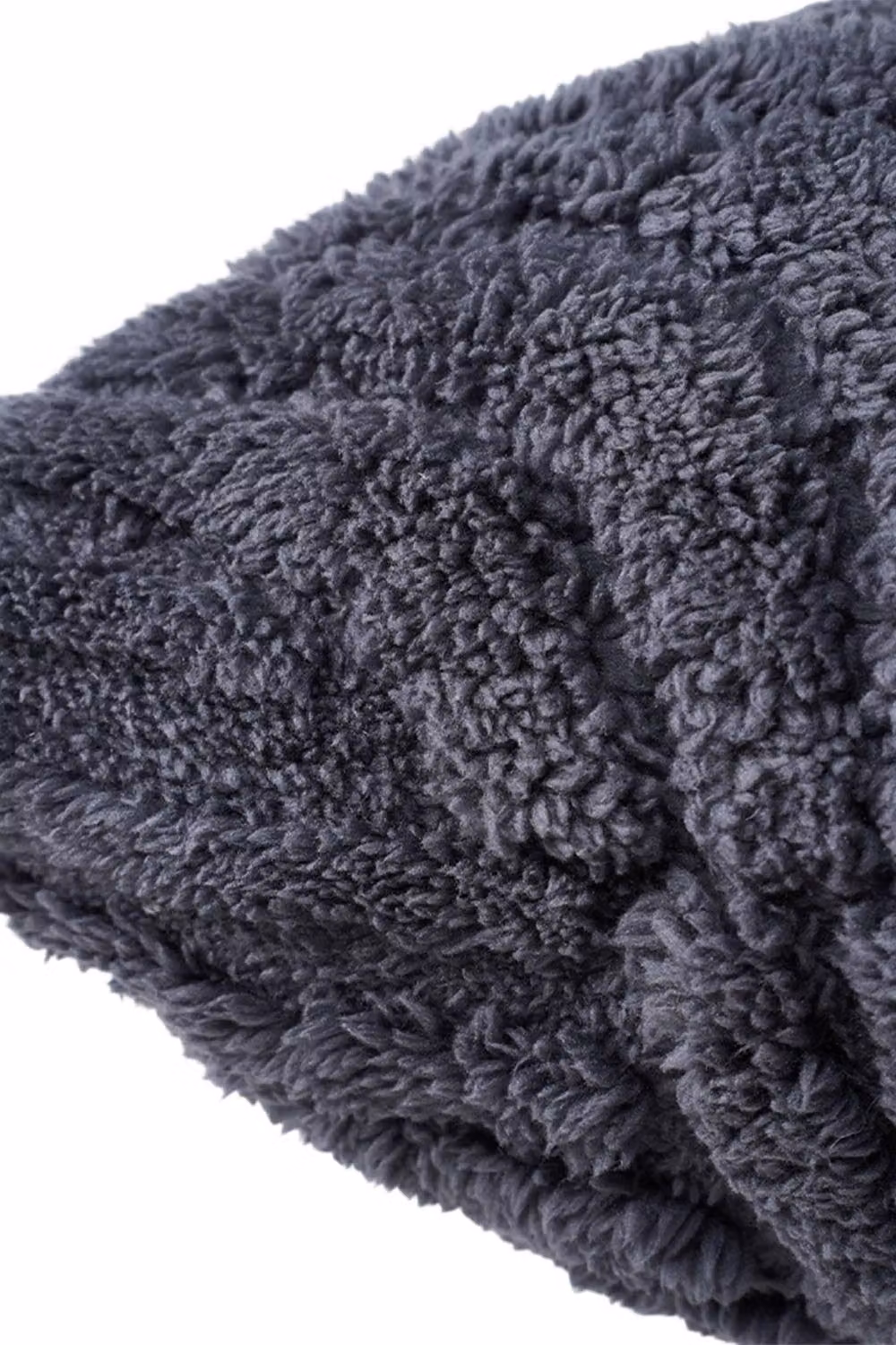 Living and Home 3D Wave Textured Plush Square Throw Pillow Cover in Grey – 4
