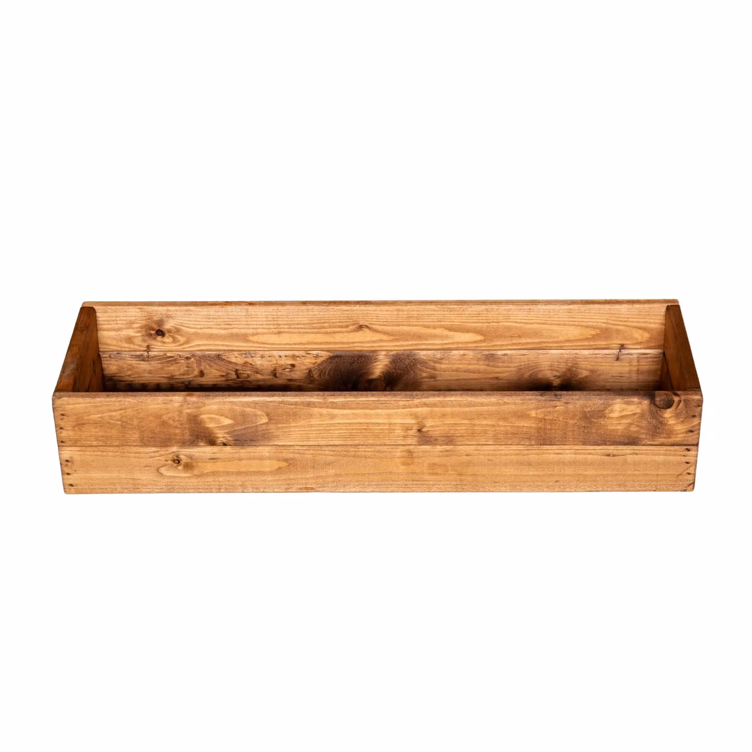 Samuel ALEXANDER Hand Made Rustic Wooden Garden Window Trough Flower Planter, Brown, W: 76 cm, D: 23 cm, H: 14 cm – 3