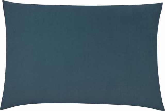Make It A Home. Contra Velvet and Linen Rectangular Cushion Cover in Blue, W: 60 cm, H: 40 cm