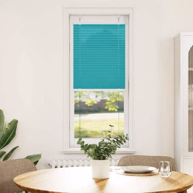Berkfield Home Single Pleat Petrol Green Polyester Blind, W: 40 cm, H: 150 cm