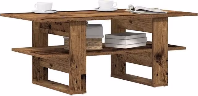 Berkfield Home Old Wood Coffee Table in Brown, W/D/H: 102 x 55 x 42 cm