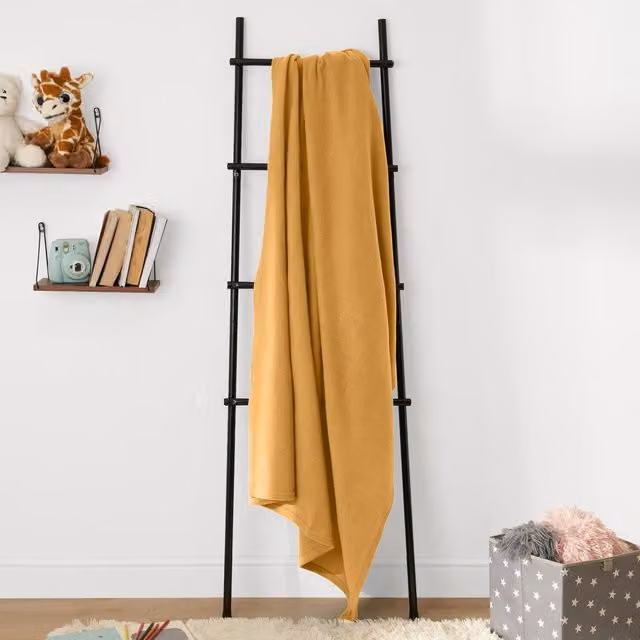 Dreamscene Plain Fleece Throw Blanket in Yellow