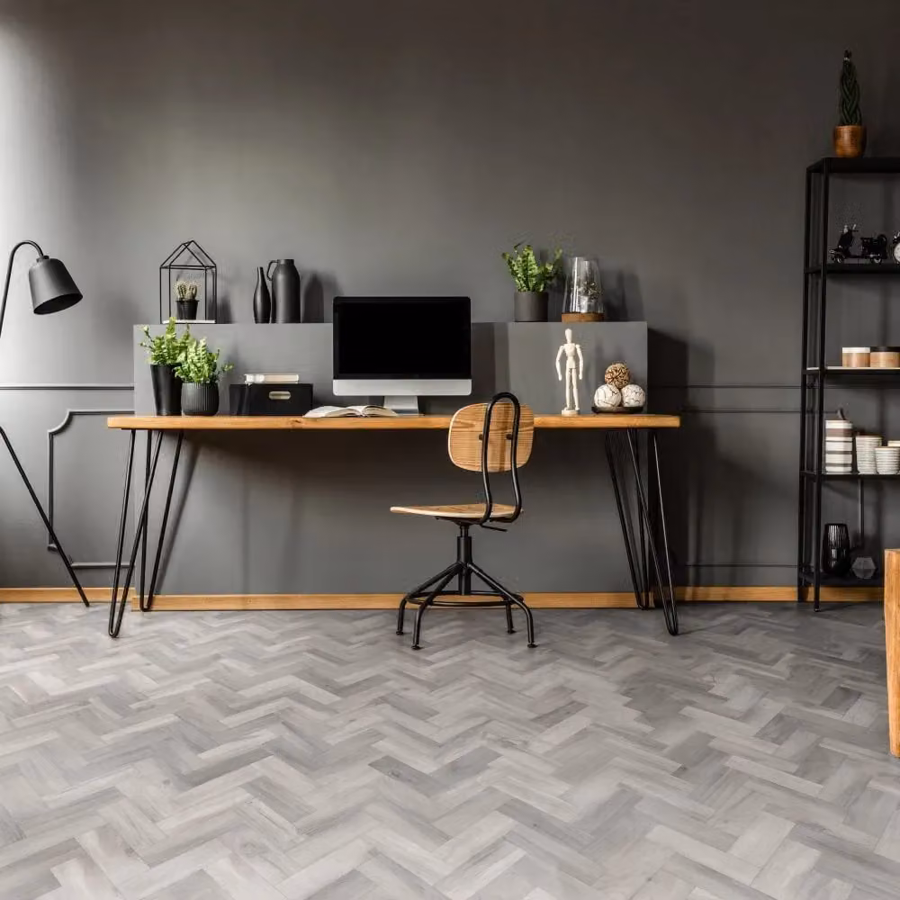 HolPa Grey Wood Effect Luxury Vinyl Tile Planks Covering 3.763sqm – 3