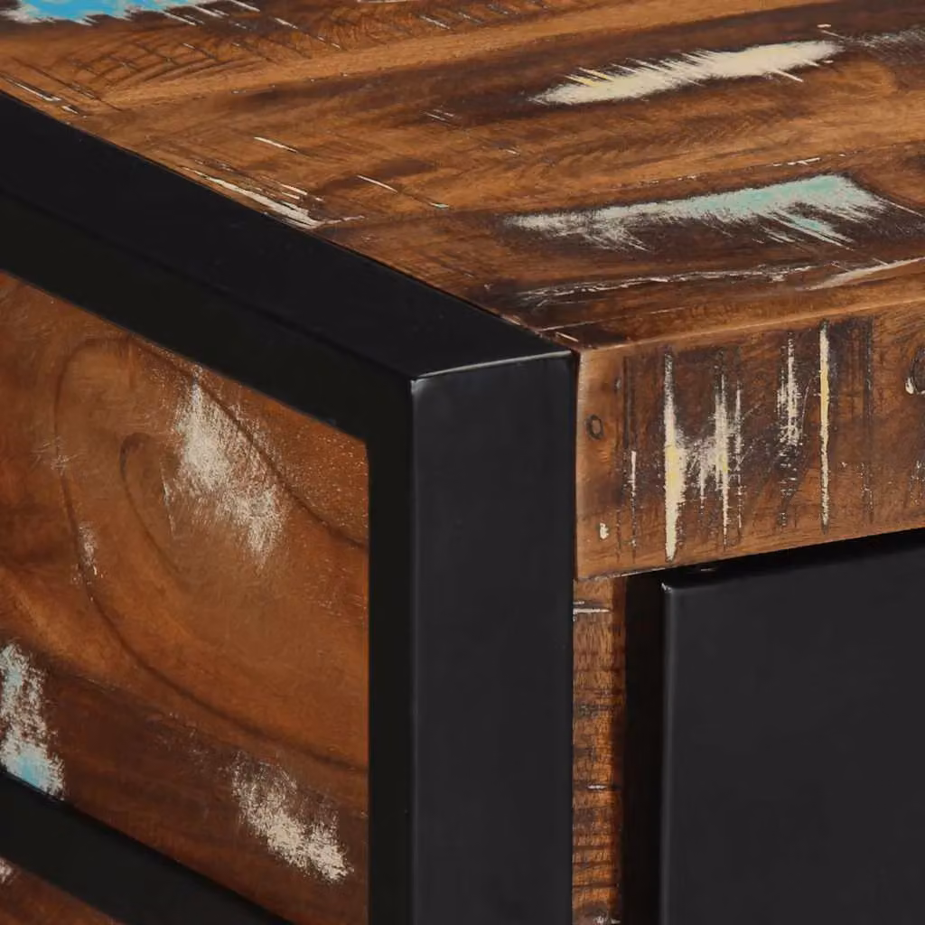 Berkfield Home Multicolour Reclaimed Solid Wood Console Table, W/D/H: 100 x 35 x 75 cm – 4