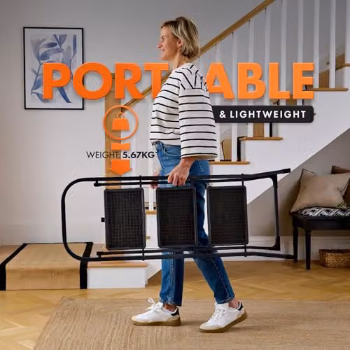 VonHaus 3 Step Steel Ladder in Grey with Anti-Slip Rubber Feet, 150kg Max Capacity – 6