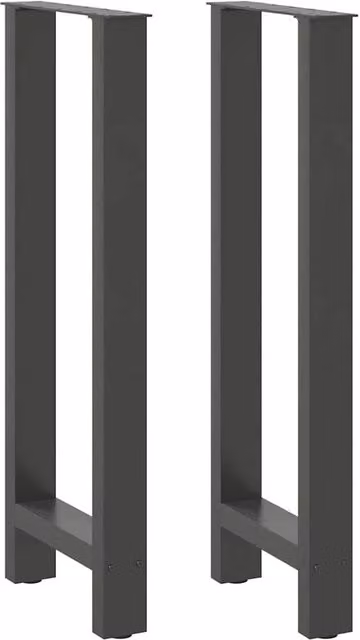 Berkfield Home Coffee Table Legs in Anthracite Black Steel, 2 pcs, H: 40 x W: 100-101 cm