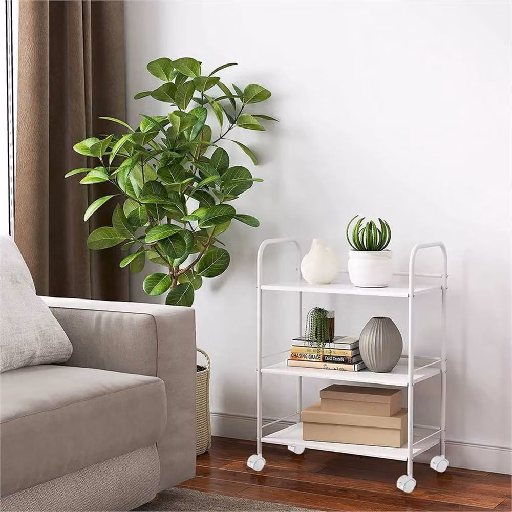 Kelvenix 3 Tier Slim Kitchen Food Storage Trolley in White – 2