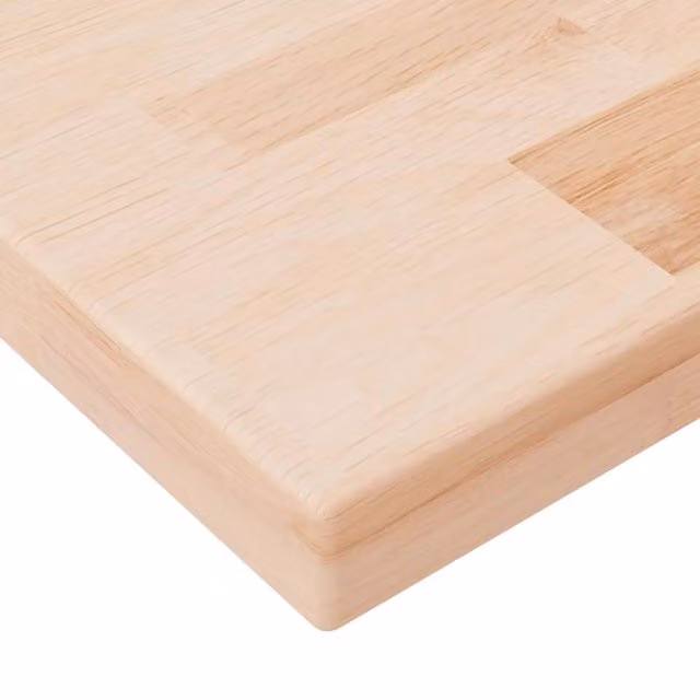 Berkfield Home Untreated Solid Oak Shelf Board in Beige, W/D/H: 60 x 20 x 2.5 cm