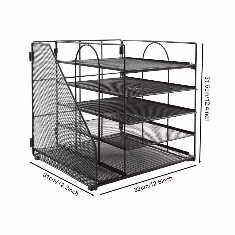 VOGREX 5-Tier Mesh Metal Desktop Office Organizer and Pen Storage in Black – 2