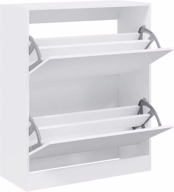 Berkfield Home White MDF Shoe Cabinet W/D/H: 80 x 34 x 96.5 cm