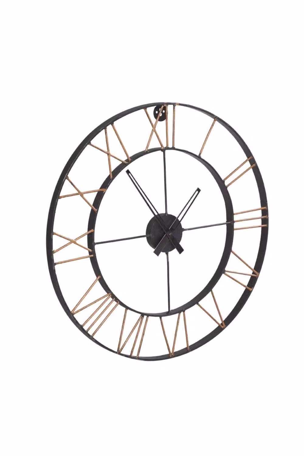 IH Design Lincoln Industrial Roman Numeral Wall Clock in Black and Multicolour Metal with Quartz Movement, Diameter: 62 cm – 2