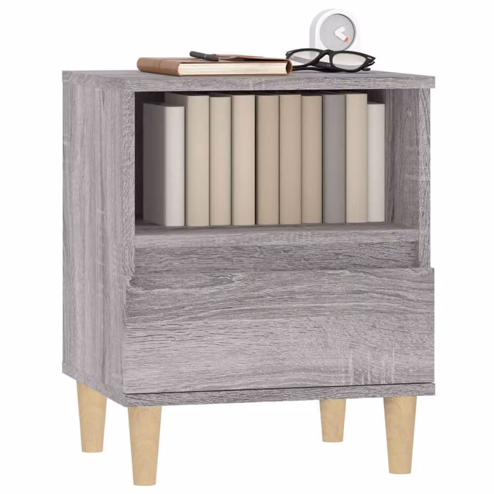 Berkfield Home Set of 2 Bedside Cabinets in Grey Sonoma, W/D/H: 40 x 35 x 50 cm – 3