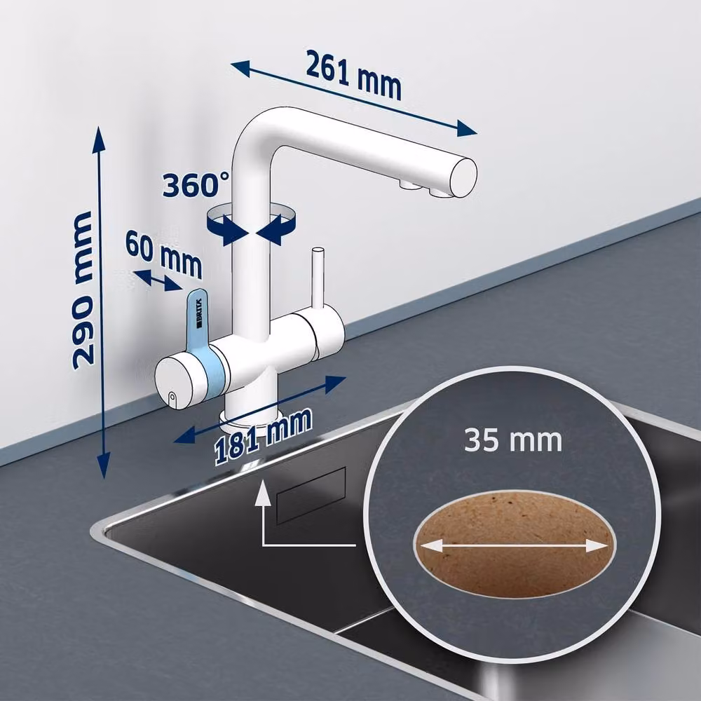 Brita mypure P1 Water Filter Kitchen Tap in Silver with 1x P1000 Cartridge – 7