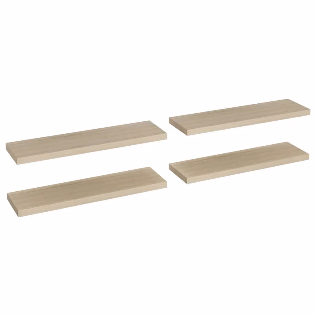 Berkfield Home Set of 4 Floating Wall Shelves in Brown Oak MDF, W: 90 cm, D: 23.5 cm, H: 3.8 cm – 2