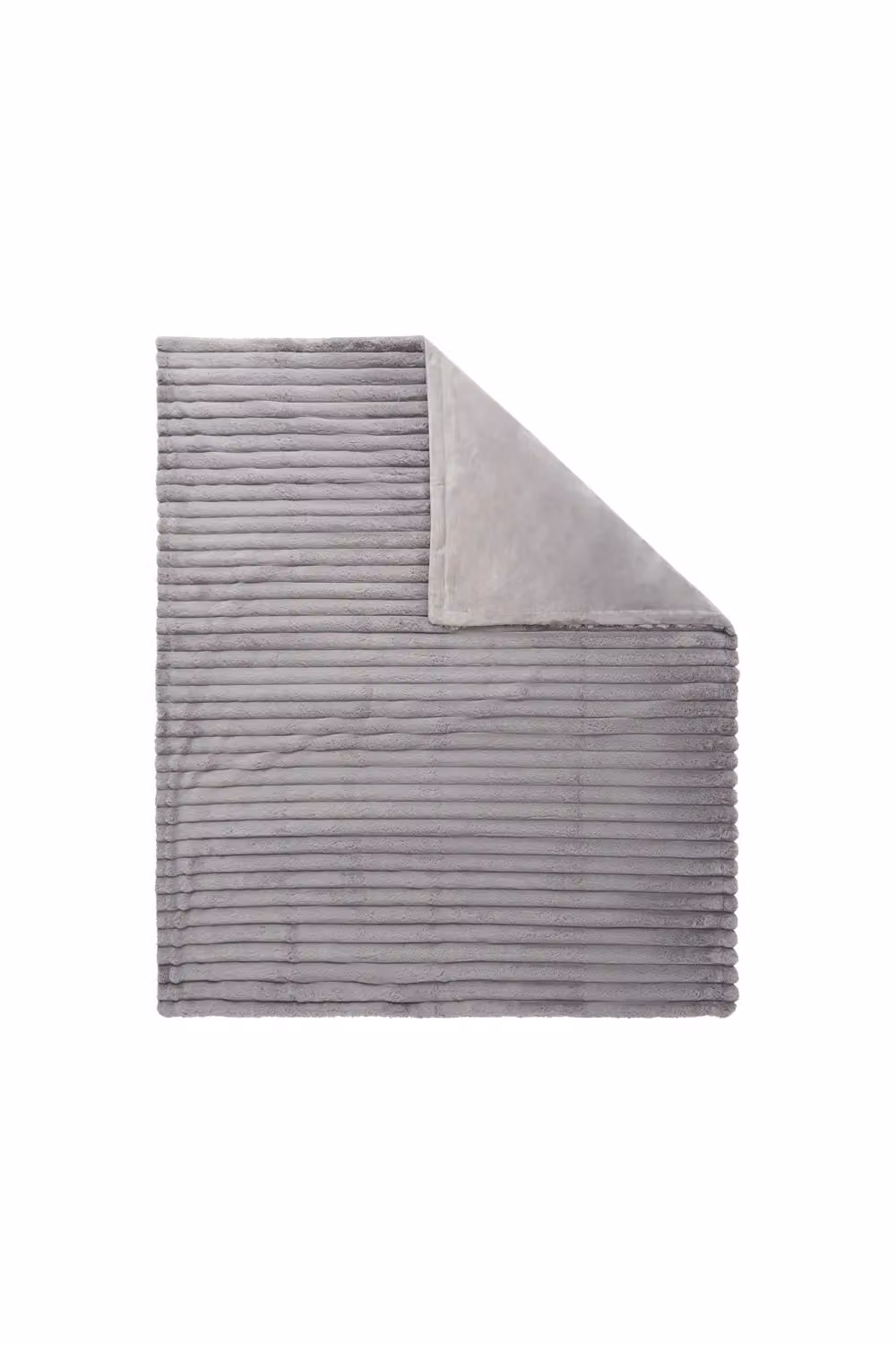 BHS Jumbo Cord Throw with Plain Velvet Backing in Grey, W: 127 cm, D: 152 cm – 2