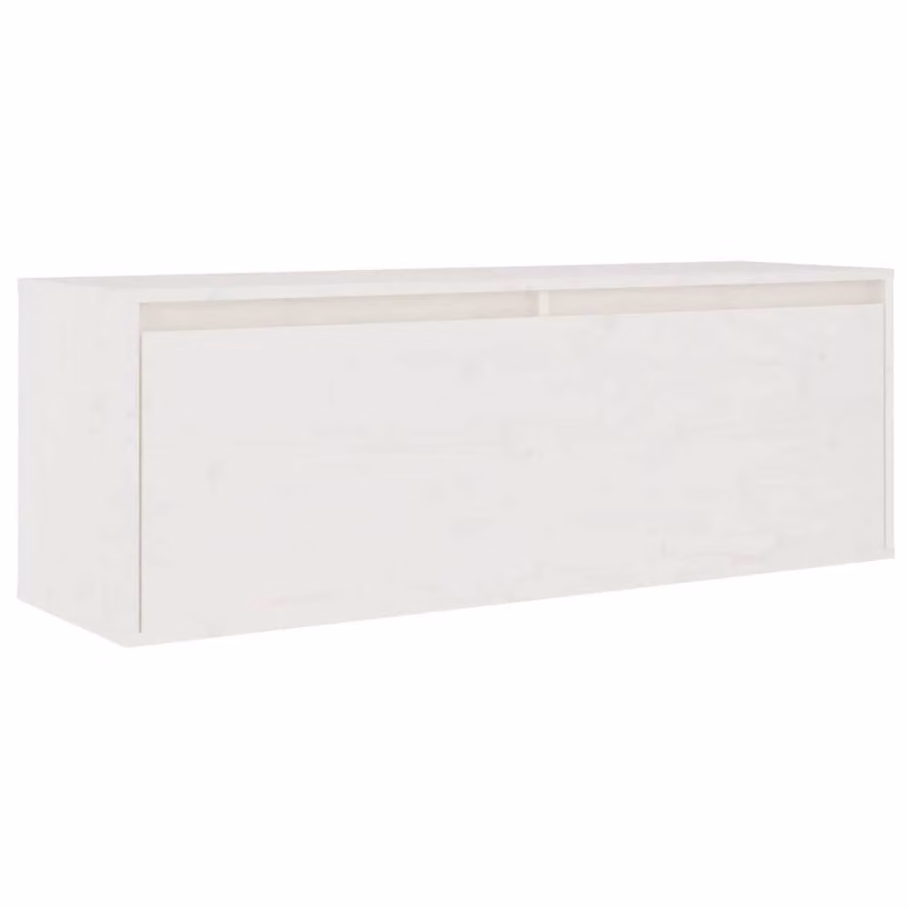 Berkfield Home Set of 4 White Solid Pine Wall Mounted Cabinets with Hinged Doors and Internal Shelves – 2