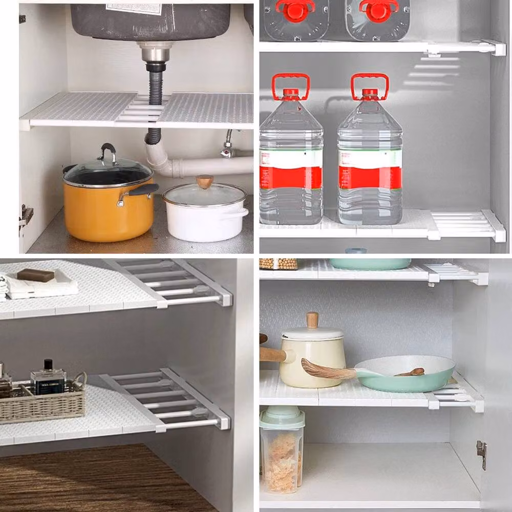FORGEVIO Extendable Cupboard Storage Shelf Insert in White – 3
