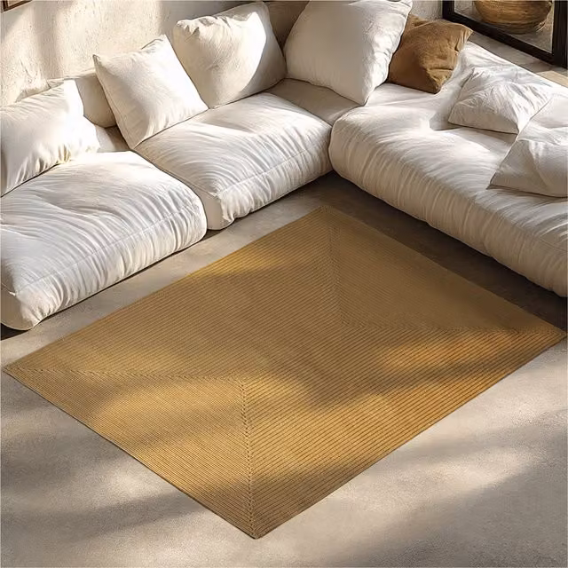 Tectake Rug Raya Round Boho Woven Jute Look Rug in Brown, Diameter: 170 cm
