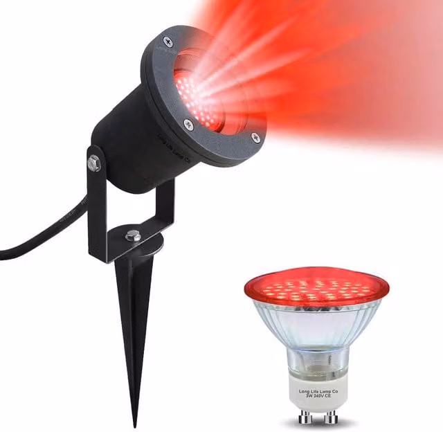 SPETLEK Red and Black LED Garden Ground Spike Outdoor Light – 1
